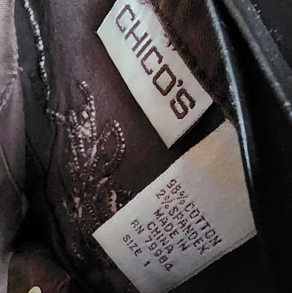 Chico's Dark Gray Embellished Utility Jacket - Picture 3 of 5